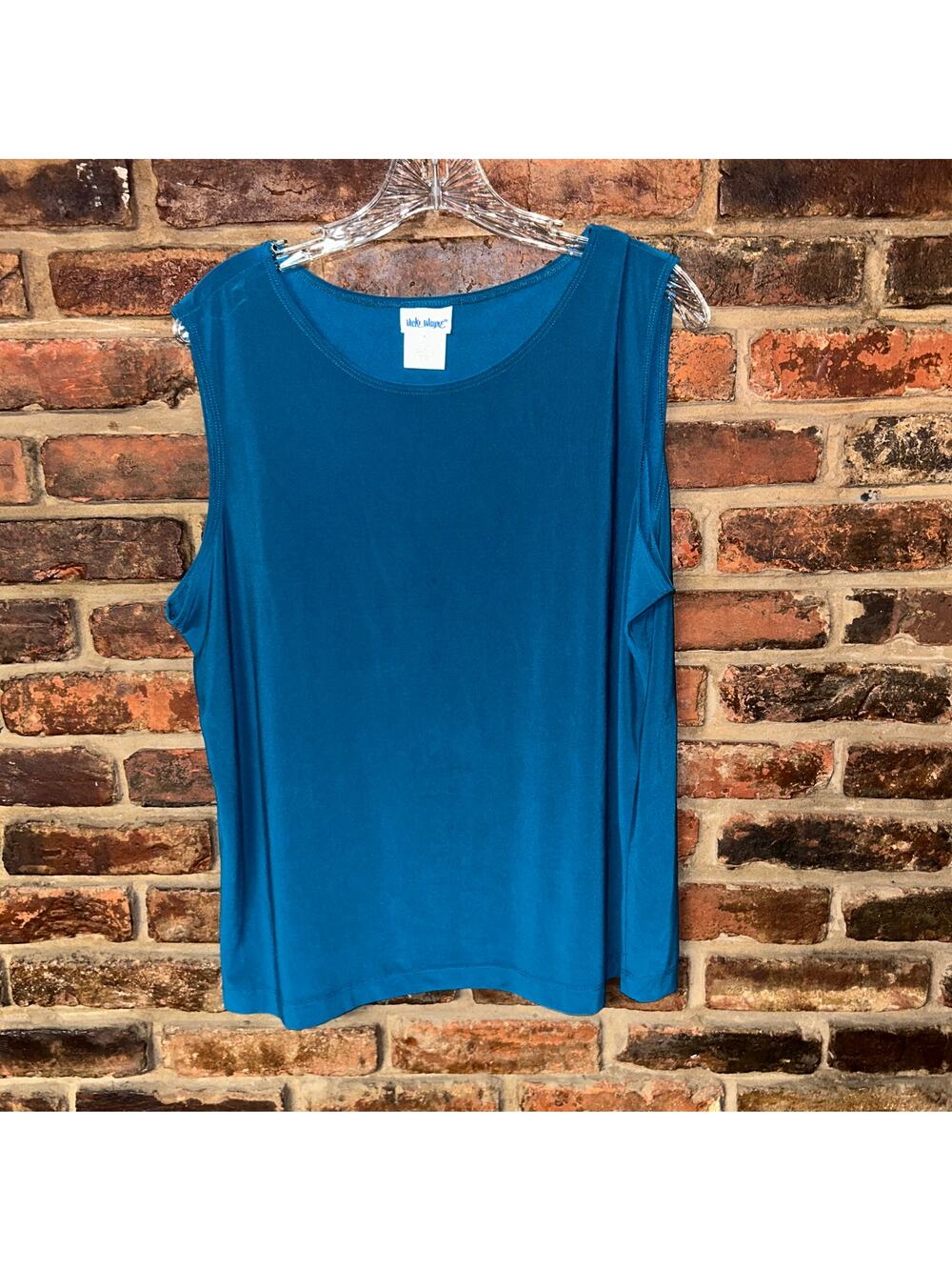 Vicki Wayne Teal Blue Sleeveless Tank Top Women's Size XL